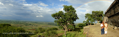 Bhuleshwar Shiva Temple in the monsoon season