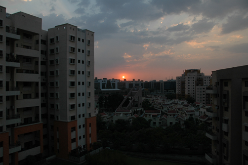 Sunset in Magarpatta city