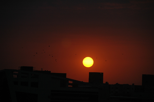 Sunset in Magarpatta city